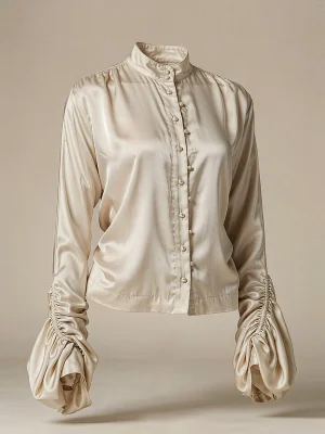 Solene Silk Charmeuse Blouse Solene Silk Charmeuse Blouse — , Liorvenne
