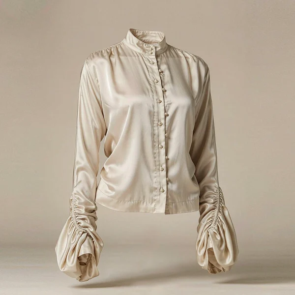 Solene Silk Charmeuse Blouse — , Liorvenne